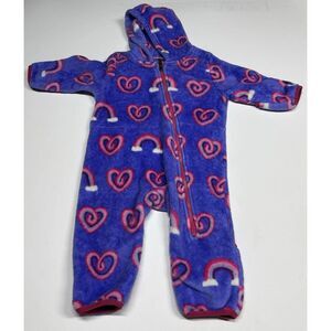 HATLEY Baby Girls' Fuzzy Fleece‎ Heart Rainbow Bundler 18-24 months Super Soft